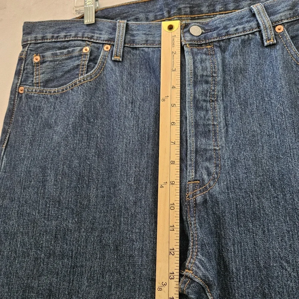 Levi's 501 Jeans Mens 40x29 Blue Denim Straight Leg Button Fly Dark Wash Classic